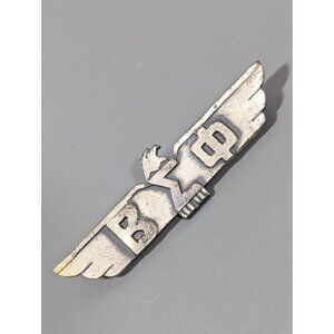 Vintage Sterling Beta Sigma Phi Eagle Wings Pin Brooch